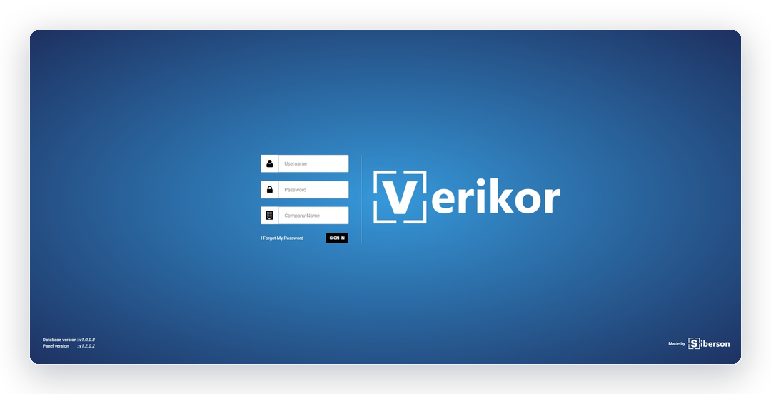 Verikor DLP multi-tenant on-premises login
